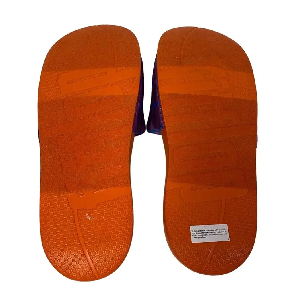 Fitflop Iqushion X Yinka Ilori Men's Violet Blue Haze Slide Sandal Shoes Size 12
